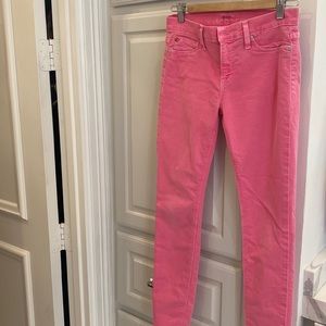 Hot pink skinny Hudson jeans